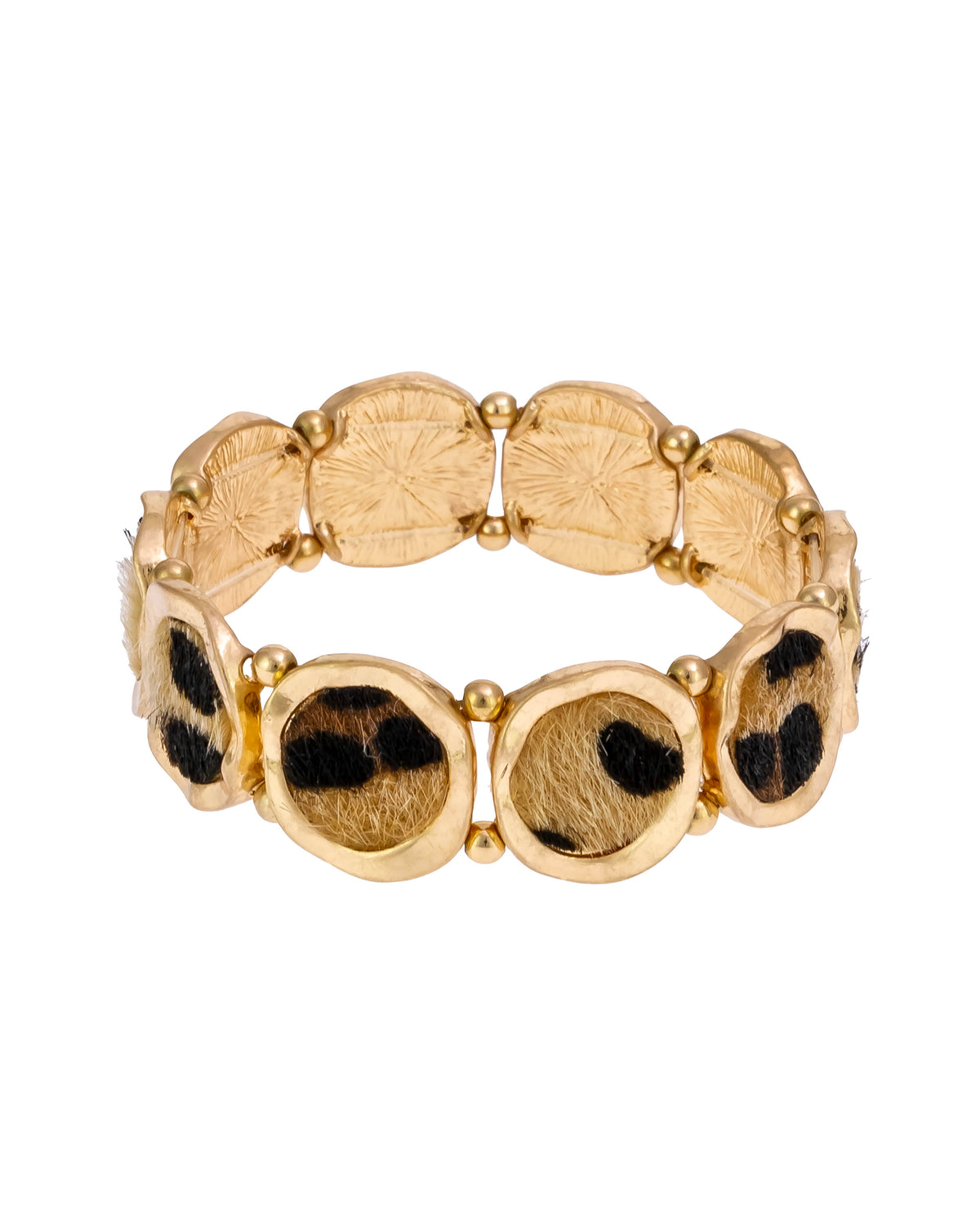 Leopard Luminary Bracelet displayed on white background – Dauplaise Jewelry
