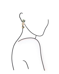 floral design earrings on a white background
