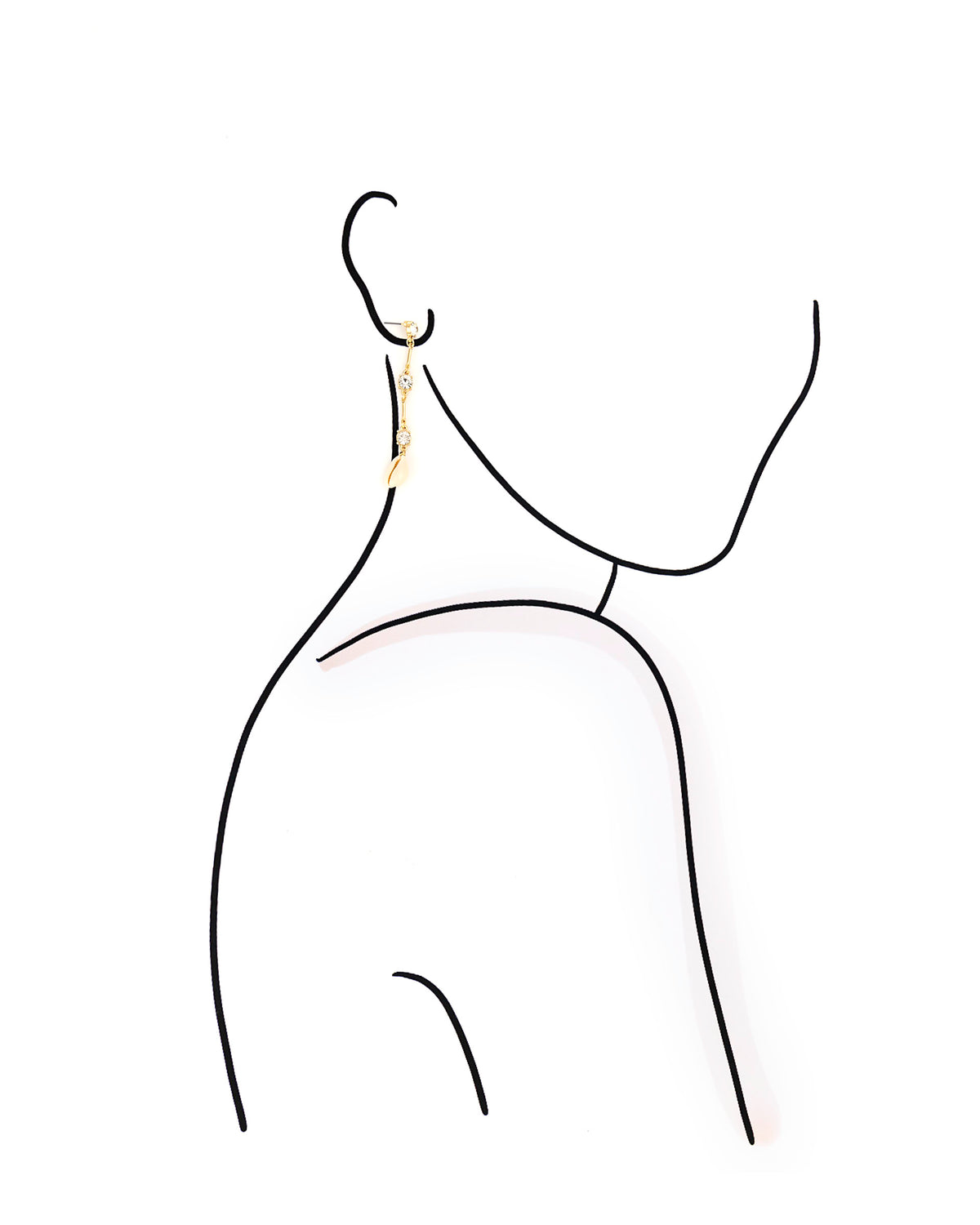 Beige shell earrings on a white background.