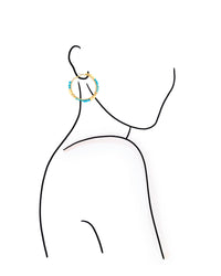Outline of a person wearing earrings on a white background