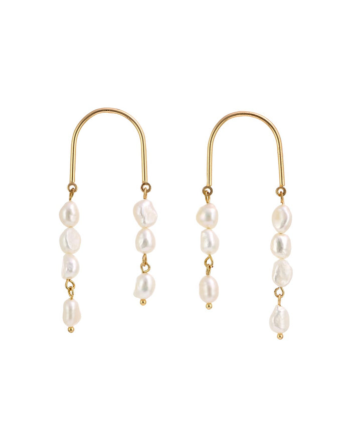 Dauplaise Jewelry - Arch Pearl Statement Earrings