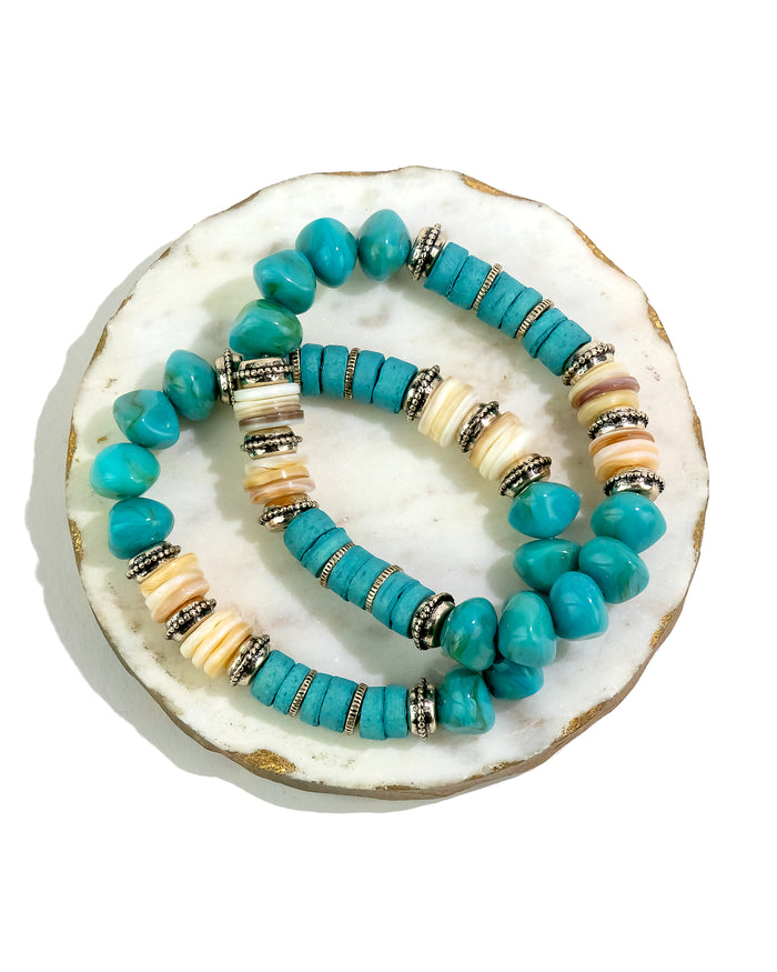 Vibrant Harmony Turquoise Beaded Bracelet