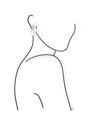 model outline wearing silver S-shaped earrings