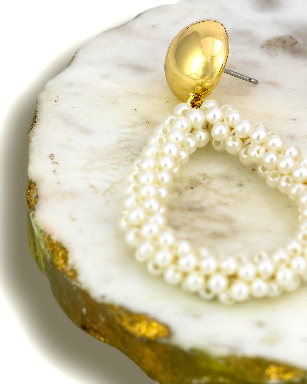 Natural Luster Loops Teardrop Earrings