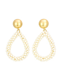 Natural LustreLoops Teardrop Earrings displayed on white background – Dauplaise Jewelry