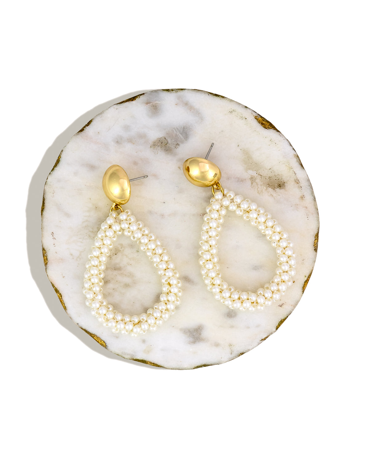 Natural Luster Loops Teardrop Earrings