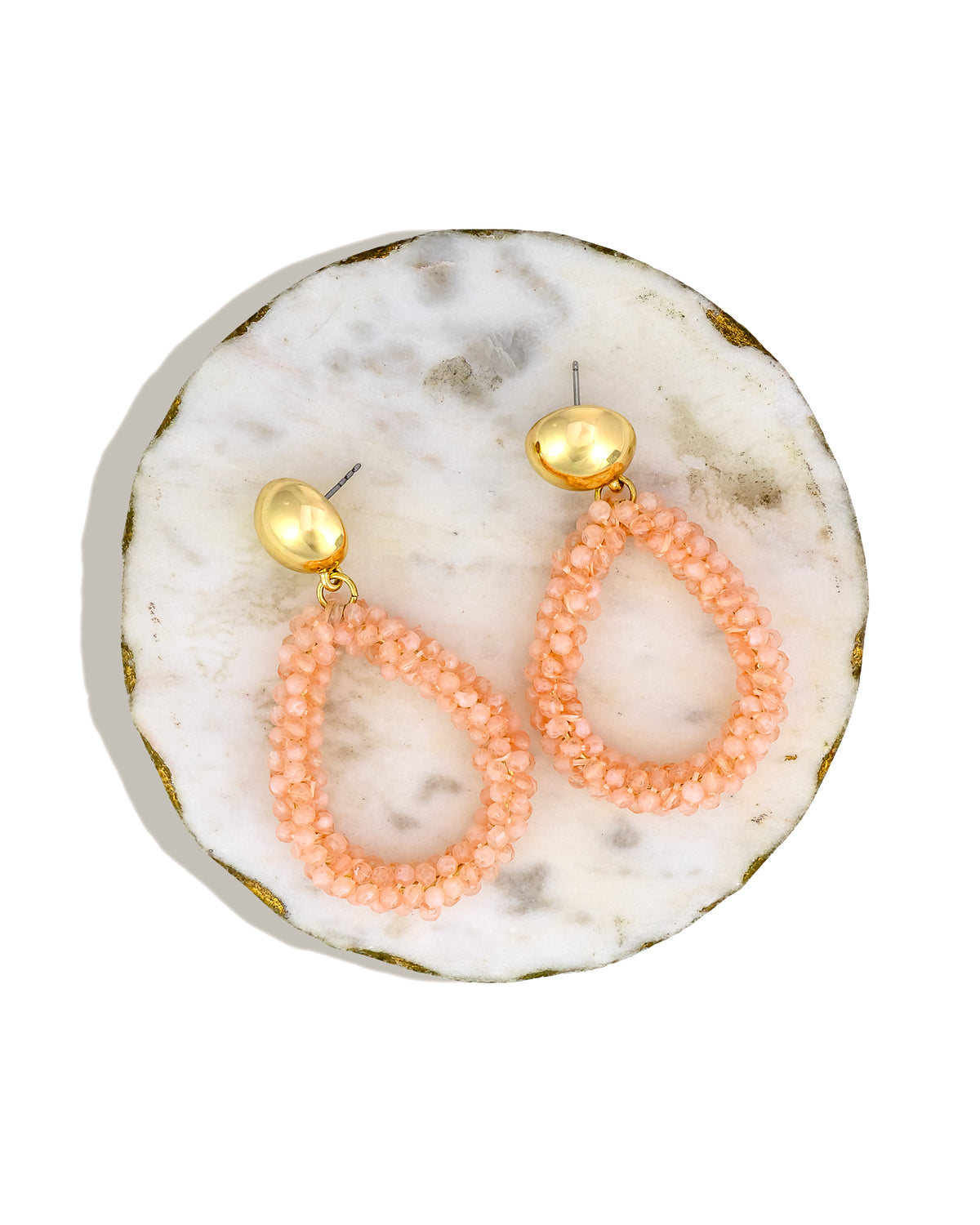 Pink Luster Loops Teardrop Earrings