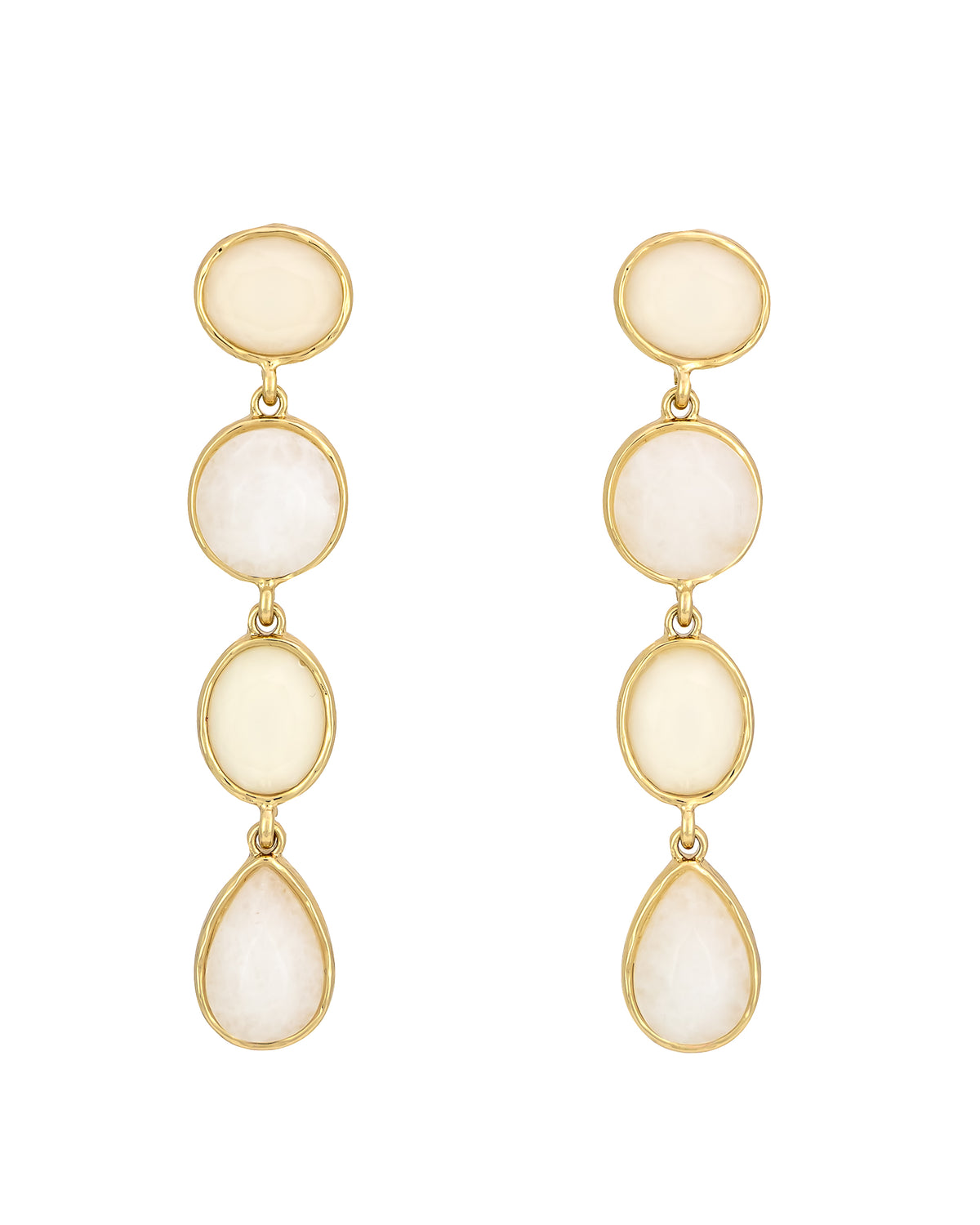 Natural Ethereal Glow Drop Earrings displayed on white background – Dauplaise Jewelry