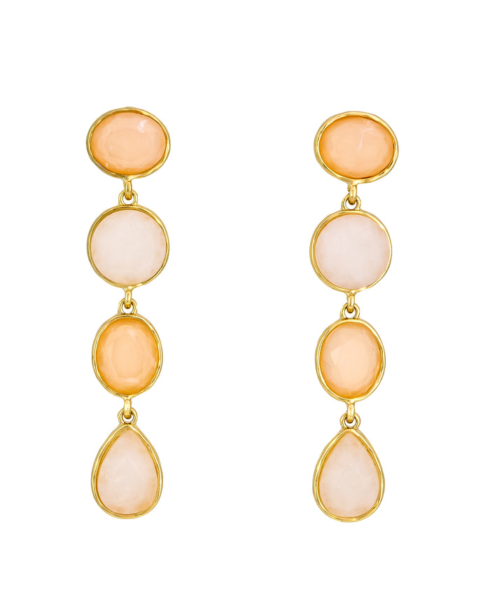 Pink Ethereal Glow Drop Earrings displayed on white background – Dauplaise Jewelry