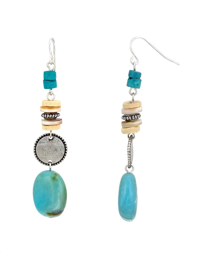 Radiant Diversity Beaded Cascade Earrings displayed on white background – Dauplaise Jewelry