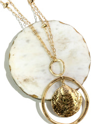 Golden Serenity Orbital Shell Necklace