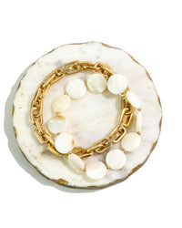 Luxe Harmony White & Gold Stretch Bracelet