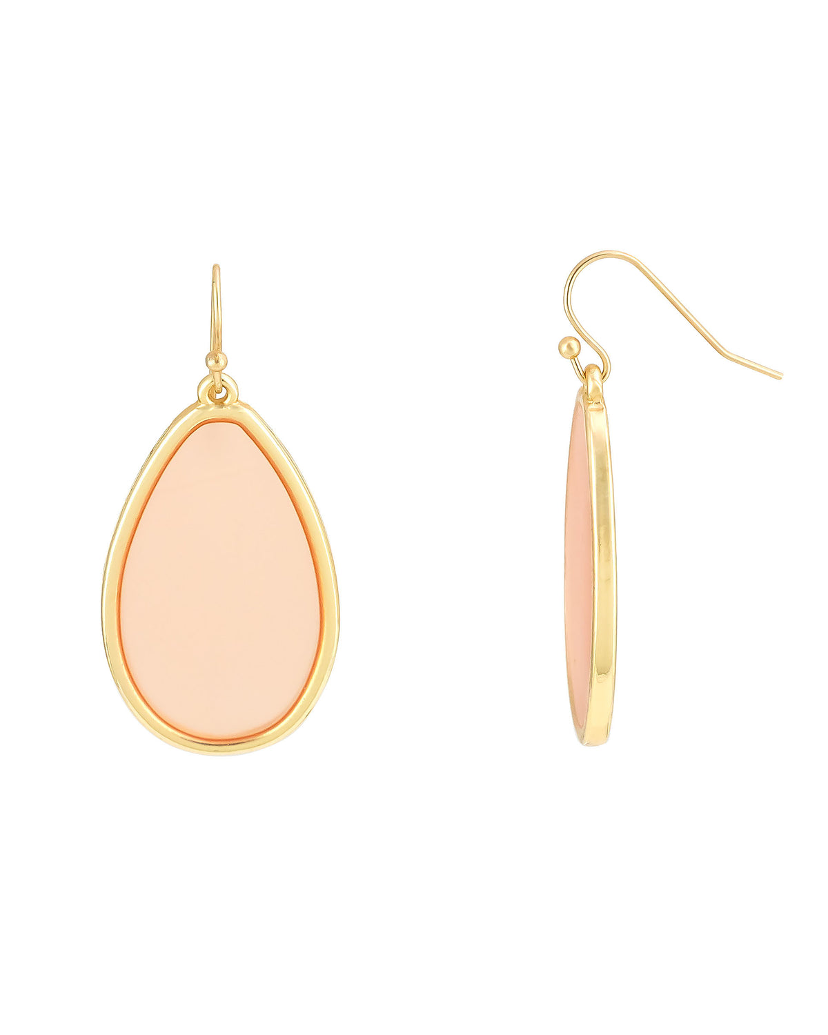 Coral Reef Elegance Teardrop Earrings displayed on white background – Dauplaise Jewelry