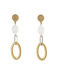 Silver Frost Open-Link Earrings displayed on white background – Dauplaise Jewelry