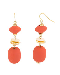 Coral Burst Chunky Nugget Earrings displayed on white background – Dauplaise Jewelry