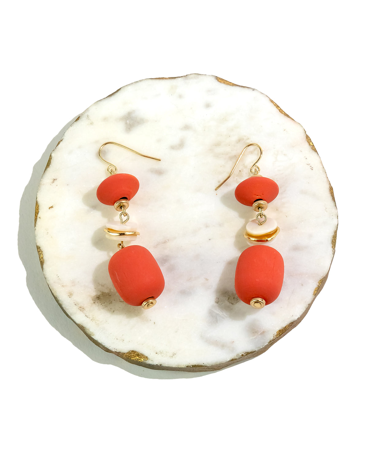 Coral Burst Chunky Nugget Earrings