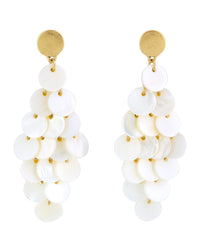 Golden Seashell Radiance Earrings displayed on white background – Dauplaise Jewelry