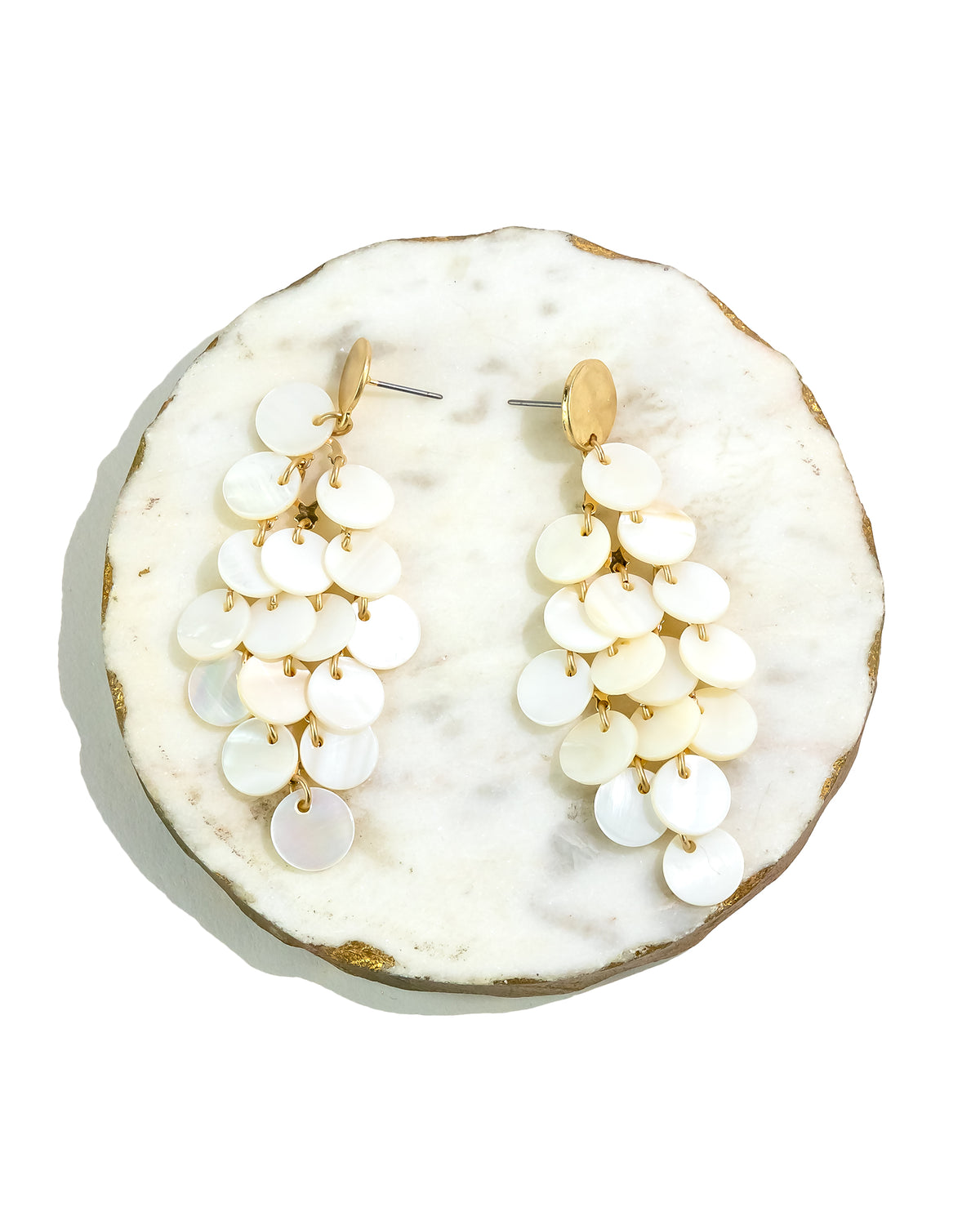 Golden Seashell Radiance Earrings