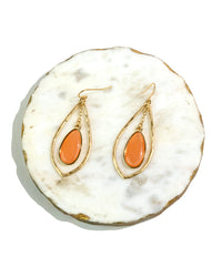 Coral Harmony Teardrop Earrings