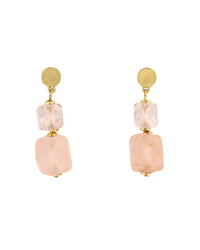 Gilded Coral Cascade Post Earrings displayed on white background – Dauplaise Jewelry