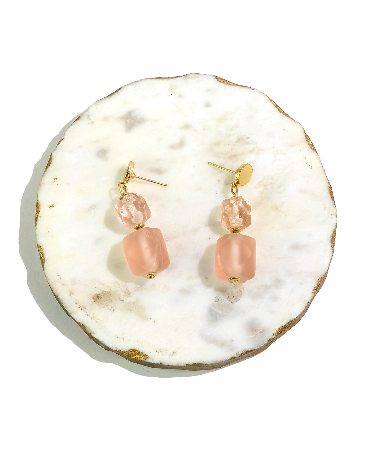 Gilded Coral Cascade Post Earrings