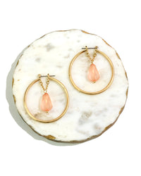 Coral Cascade Chain Hoop Earrings