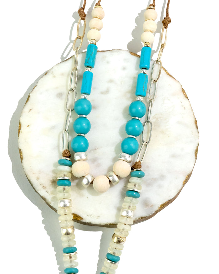 Boho Turquoise Teardrop Harmony Necklace