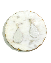 Serene Elegance Beaded Teardrop Disc Earrings