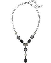 Scarlet Splendor Y-Necklace displayed on white background – Dauplaise Jewelry