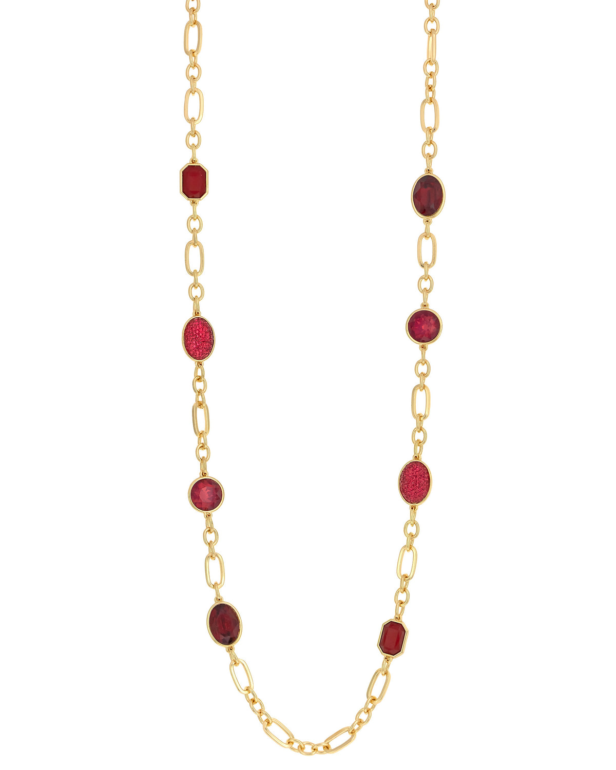 Eternal Crimson Cascade displayed on white background – Dauplaise Jewelry