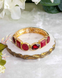 Crimson Elegance Stretch Bracelet