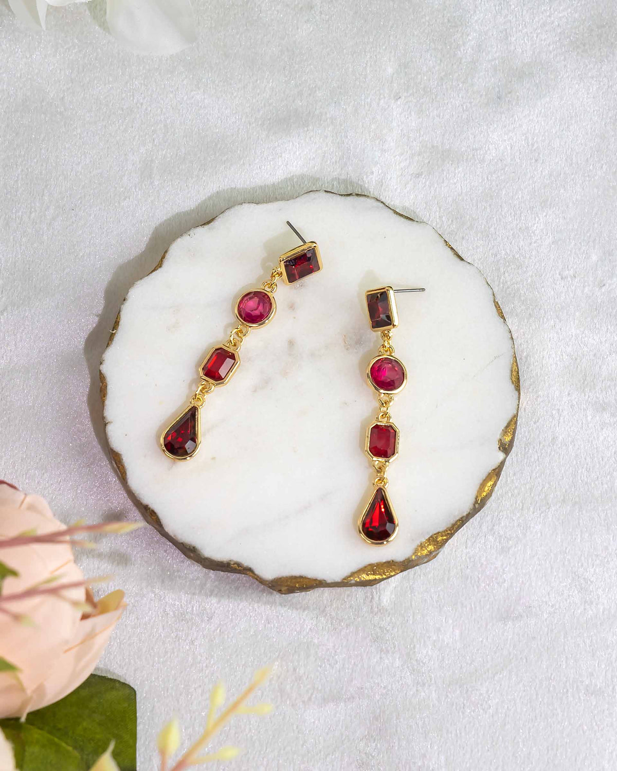 Scarlet Symmetry Earrings