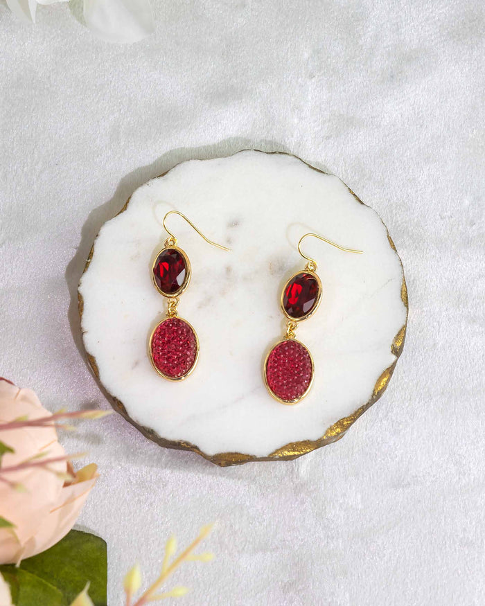 Crimson Cascade Earrings