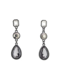 Obsidian Elegance Earrings displayed on white background – Dauplaise Jewelry