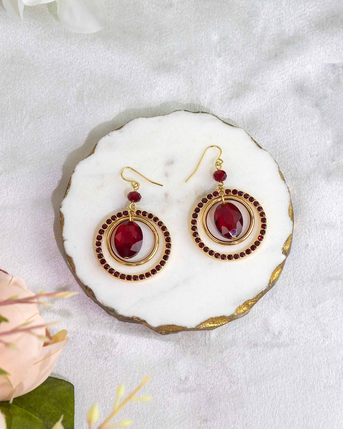 Crimson Sunburst Hoops