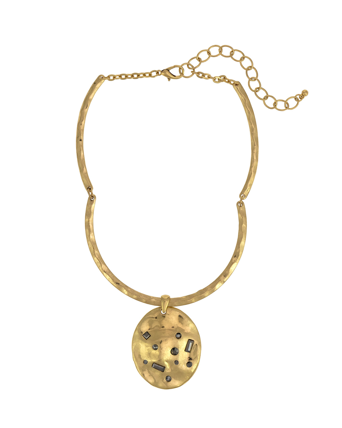 Mystic Hematite Halo displayed on white background – Dauplaise Jewelry