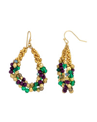 Prismatic Glamour Hoops displayed on white background – Dauplaise Jewelry