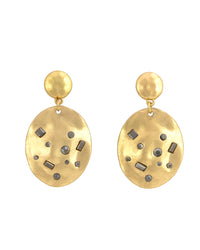 Southern Belle Hammered Earrings displayed on white background – Dauplaise Jewelry