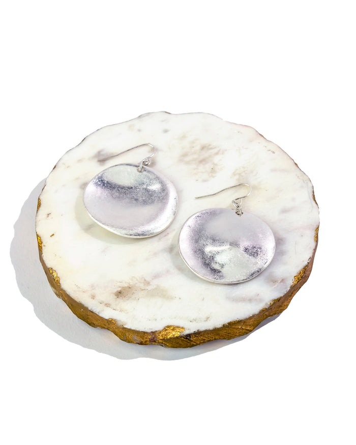 Silver-Tone Casual Metals Disc Drop Earrings