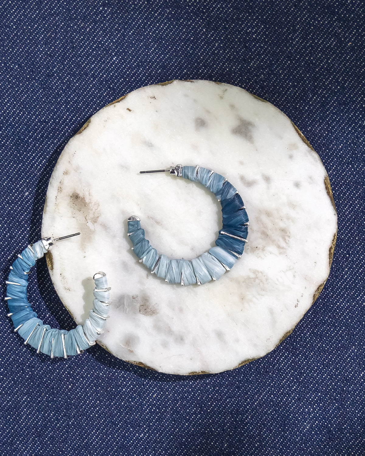 Ombre Blue Hoop Earrings