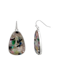 Multicolor Stone Drop Earrings displayed on white background – Dauplaise Jewelry
