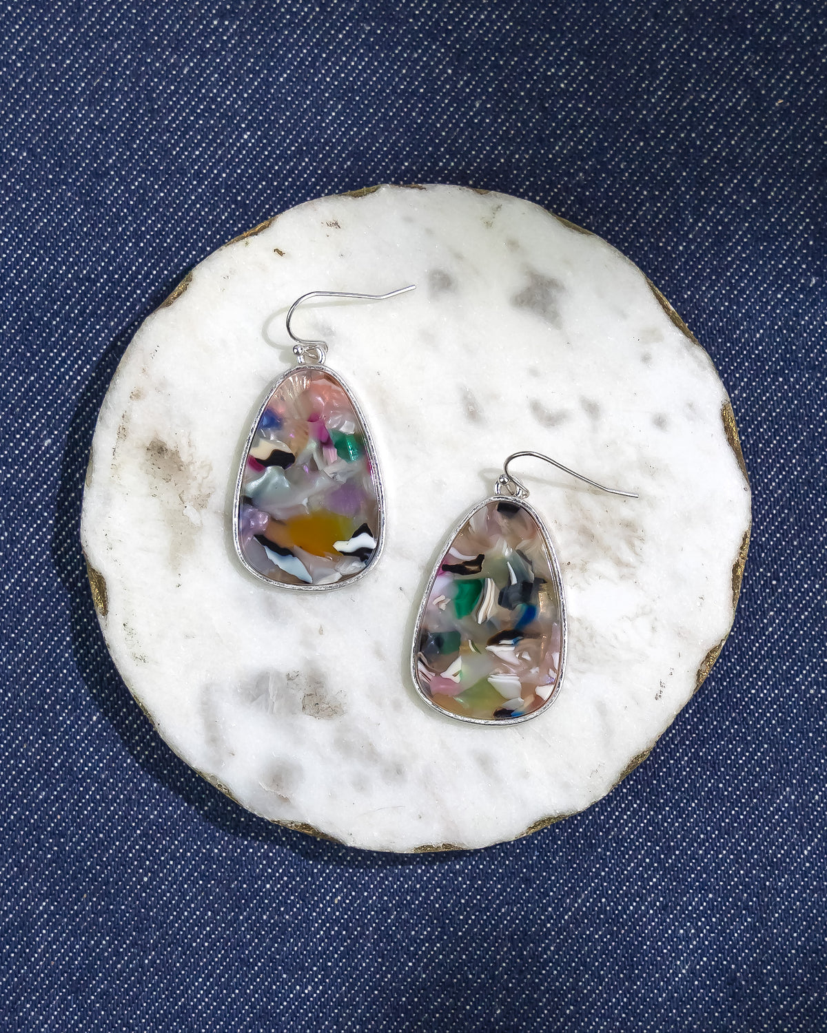 Multicolor Stone Drop Earrings