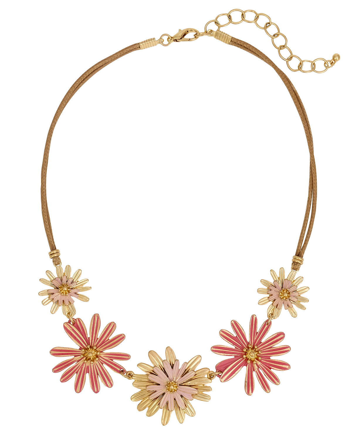 Daisy Garden Statement Necklace displayed on white background – Dauplaise Jewelry