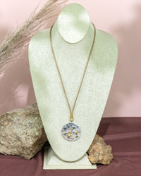 Daisy Disc Pendant Necklace