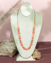 Coral and Peach Beaded Necklace