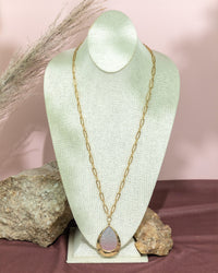 Ombre Glitter Teardrop Pendant Necklace