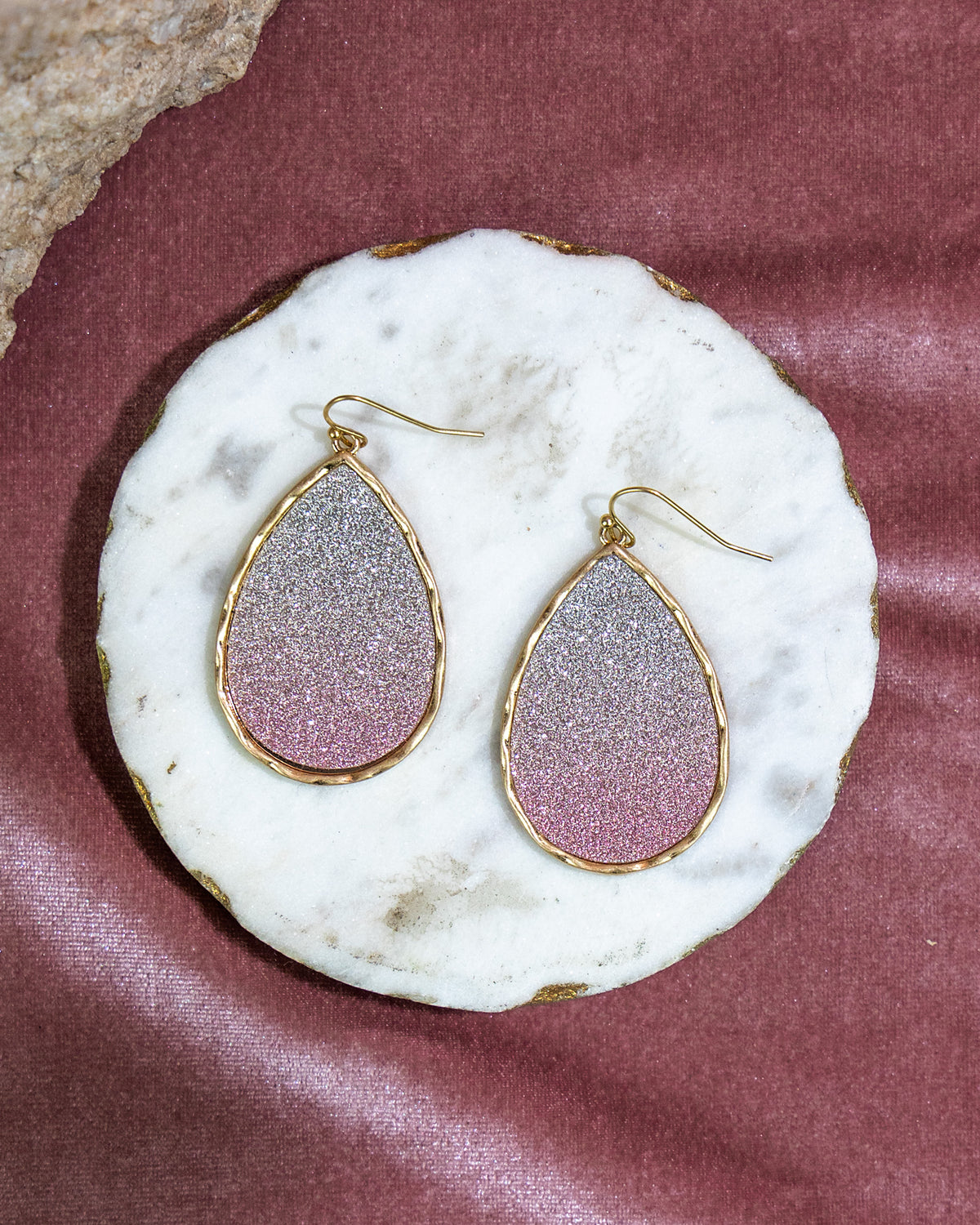 Ombre Glitter Teardrop Earrings