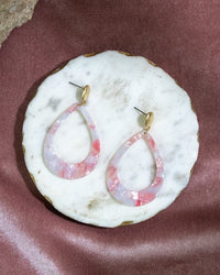 Pearlescent Teardrop Dangle Earrings