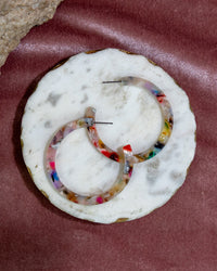 Multicolor Tortoiseshell Hoop Earrings