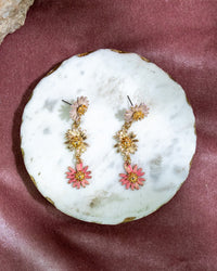 Triple Daisy Drop Earrings